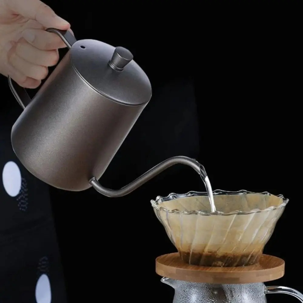 

Длинный узкий носик, ручной кофейник из нержавеющей стали, кофейник из нержавеющей стали для кафе, профессиональная эргономичная ручка