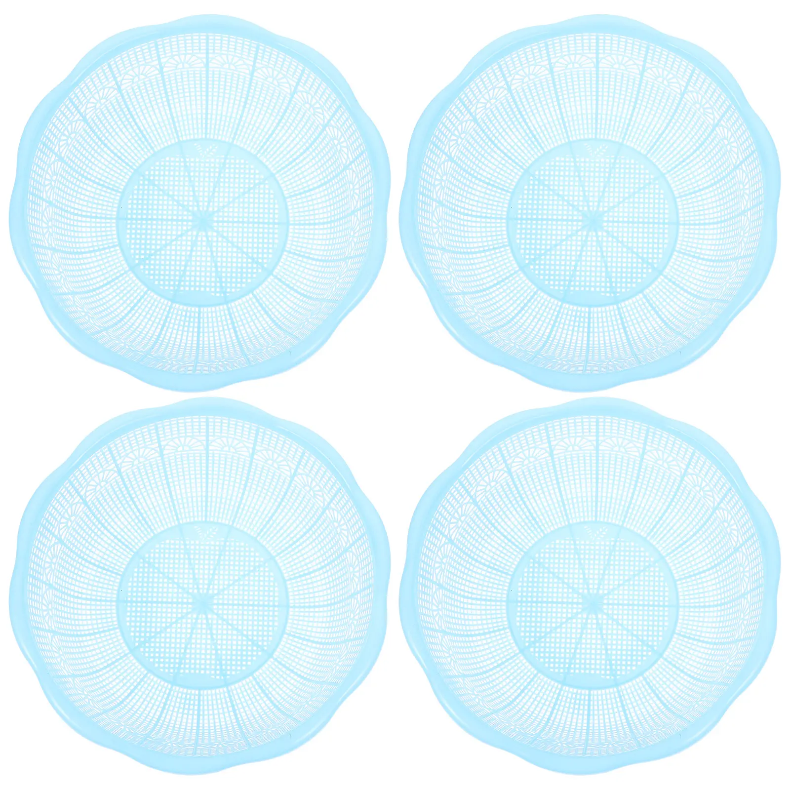

4 Pcs Rice Basin Set Plastic Sieve Bowl for Washing Food Colander Fruit Vegetable Drain Kitchen Tool Home Bar Utility