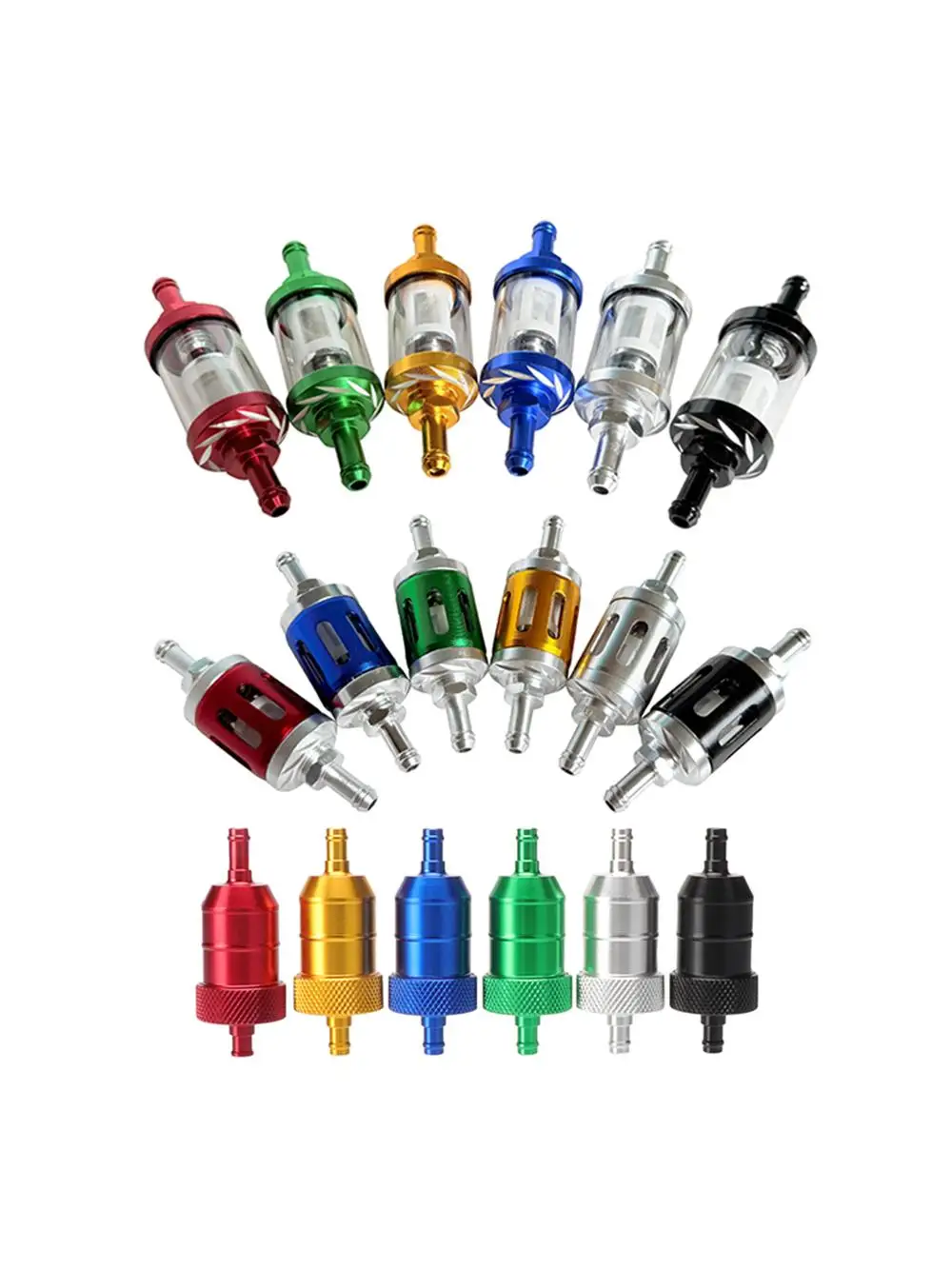 AliExpress NONE 8mm CNC Aluminum Motorcycle Petrol Filter Gas Fuel Oil Filter for ATV Quad Dirt PitBike Pocket Bike Buggy Quad Go Kart Universal