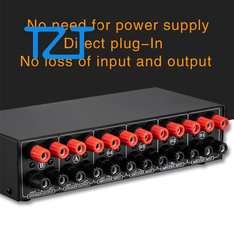 TZT 4 in 2 out passive power amplifier speaker selection switcher speaker switch splitter comparator no loss of sound quality