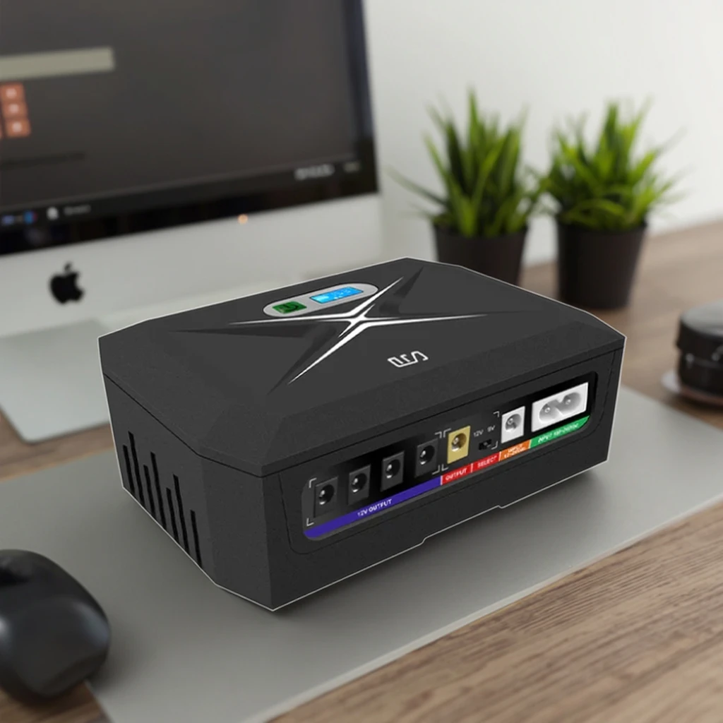 60W DC Mini UPS With POE USB IP20 48000mah Lithium Battery For Home Appliance WIFI Router 5v 9v 12v 15v 24v Power Bank Pro