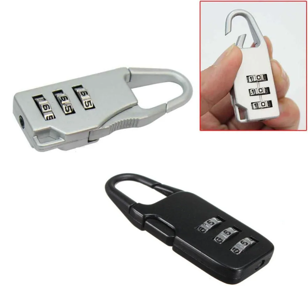 Mini Dial candado de combinación de contraseña de 3 dígitos candado de seguridad de viaje para equipaje candado bolsa de cuaderno candado antirrobo