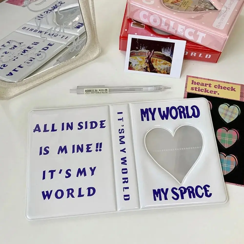 New 64 Pockets Photo Album Love Heart PVC Photo Holder Hollow Photocard Holder Men