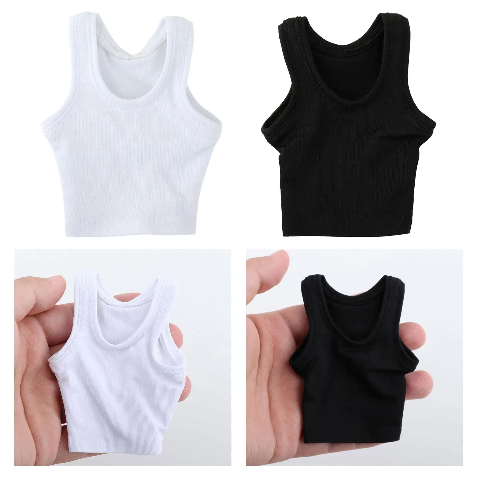 1/6 Scale Men Figures T Shirt Sleeveless Vest Action Figure Body Dolls Toy Accs for 12'' Soldier Figures Doll Model Dress