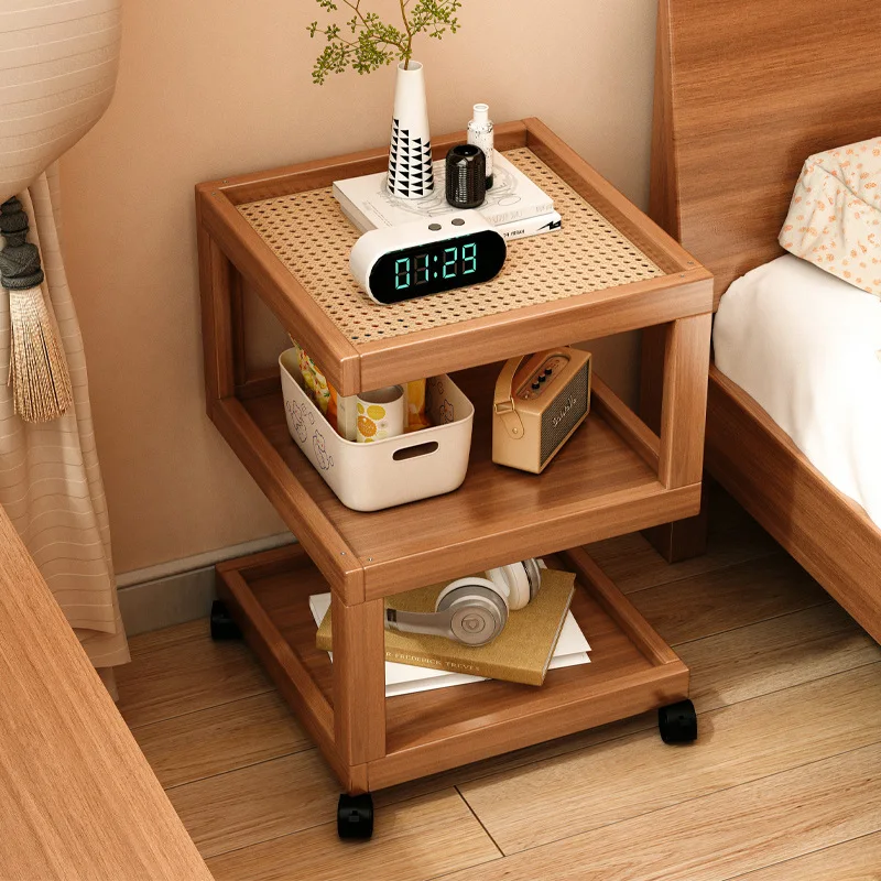 AOLIVIYA Bedroom Bedside Table Nightstand Sofa Side Storage Cabinet Removable Coffee Rack Shelf Modern Minimalist White