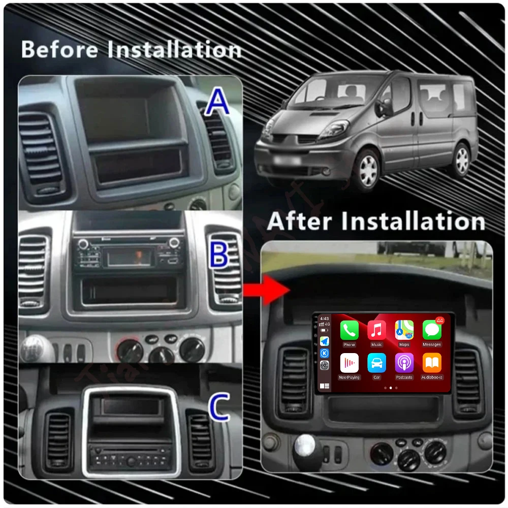 วิทยุติดรถยนต์ขนาด 10 นิ้ว สำหรับ Opel Vivaro Renault Trafic Nissan Primastar ปี 2010-2014 พร้อมระบบนำทาง GPS, DSP, มัลติมีเดีย, 4G