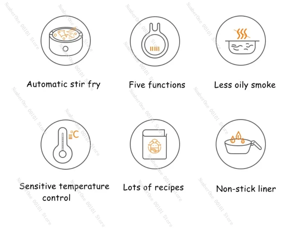 Intelligent Cooking Robot Household Automatic Wok Automatic Stir-fry Cook Machine Fume-free Stir-fried Hot Pot 220V~50Hz