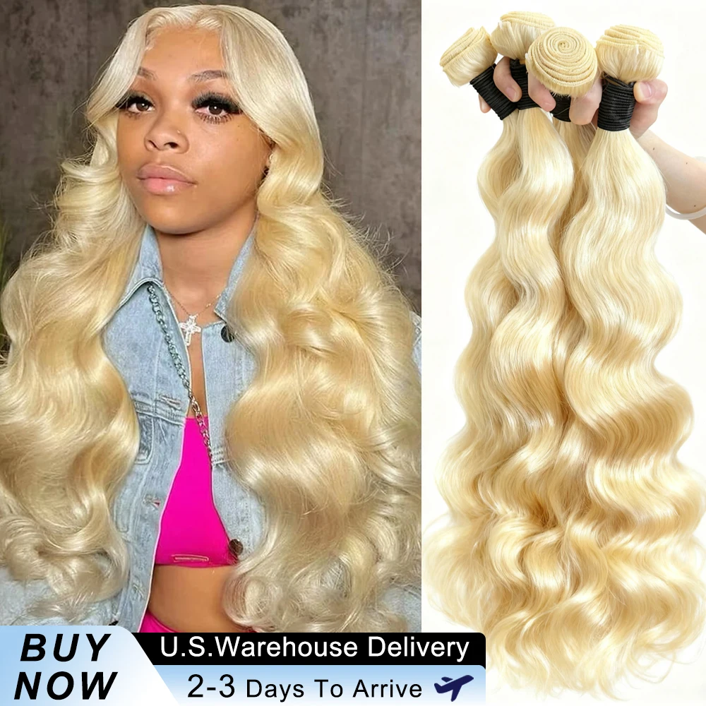 

Blonde 613 Body Wave Bundles 100% Human Hair 16A Brazilian Virgin 3 4 5 Pcs Raw Hair Bundles Colored Weave Extensions For Women