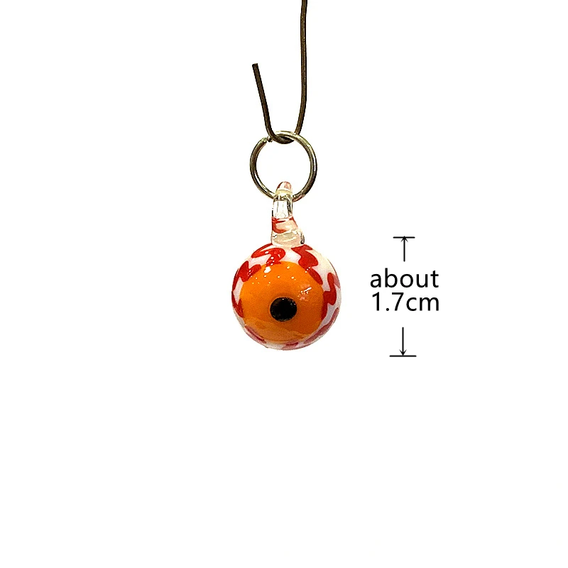 2pcs Cute Mini Evil Eye Glass Pendant Colorful Halloween Eyeball Charms DIY Craft Jewelry Making Accessories for Handmade Lovers