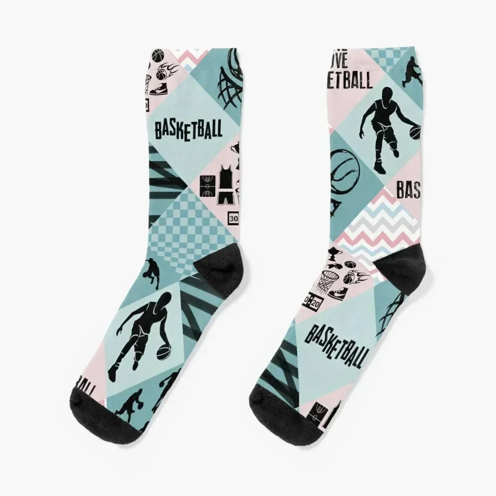 

Basketball - pattern cross X Socks cotton retro kids Boy Socks Women's