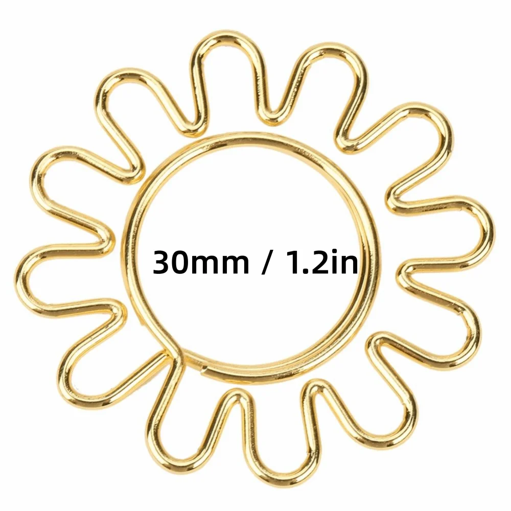 10PCS Clip Box Sunflower Sunflower Paper Clips Gold 1.2 in Diameter Bookmark Clips Cute Paperclip Bookmarks Office Supplies