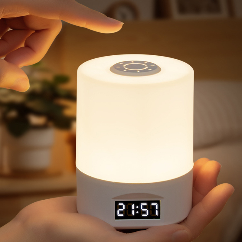 LED Night Light Clock Bedroom Bedside Desk Lamp Touch Baby Feeding Eye Protection Sleep Light Dimmable Charging Touch Desk Lamp