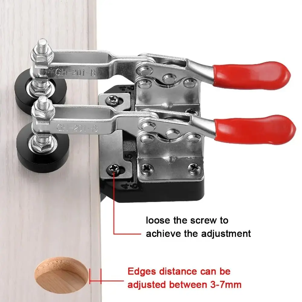 

Aluminum Alloy 35mm Hinges Boring Jig Locator Template Drill Guide Cabinet Door Hinge Drill Guide Dual Fixture Hole Punching