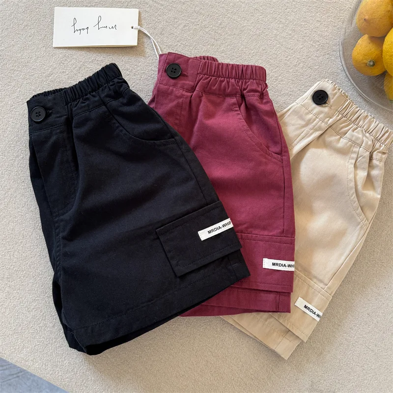 Children's shorts 2025 summer new products boys and girls solid color light board shorts baby versatile five-point pants tide