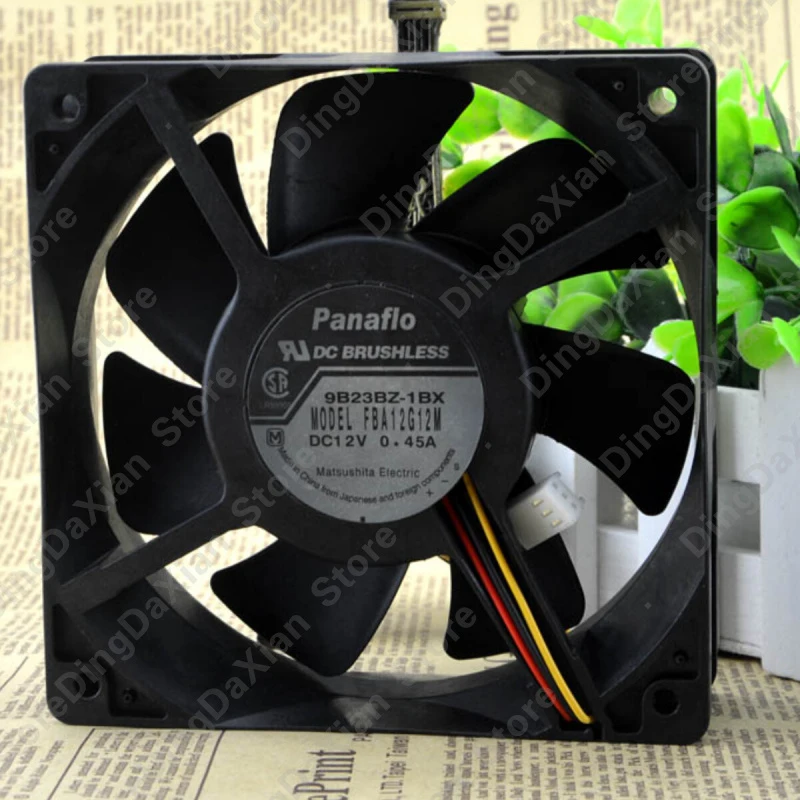 X 1PCS For PANAFLO FBA12G12M | 12V 0.45A | 12CM | Mute Industrial Chassis Cooling Fan