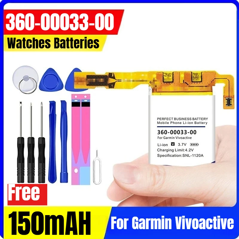 

360-00033-00 3.7V 150mAH Smart Watches Batteries for Garmin Vivoactive