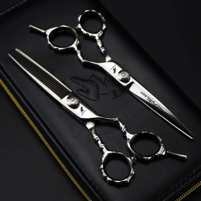 

Nepurlson 6 inch Salon Hair Scissors Professional Cut Barber Accessories Haircut Thinning Shear Hairdressing Tools Scissors