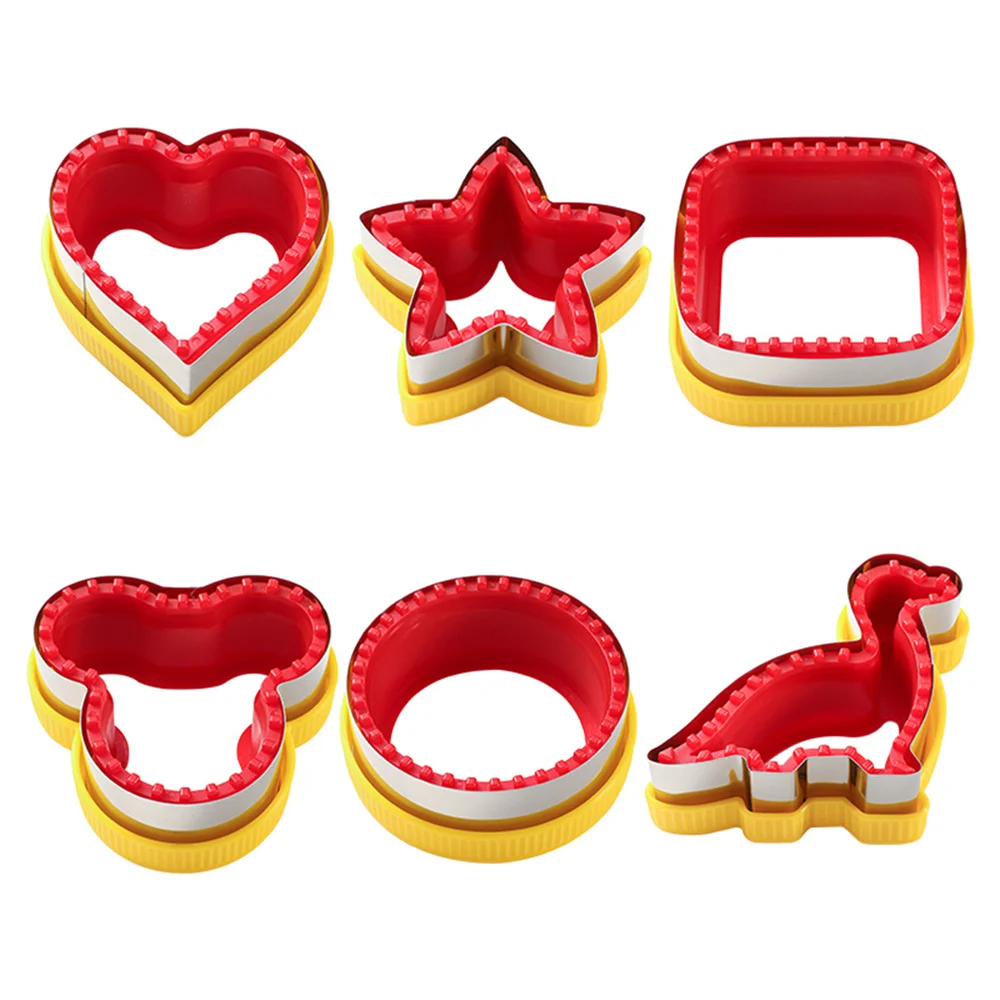 1/2/3/4/5/6PCS Geometric Sandwich Cutter and Sealer Set Food-Grade PP Sandwich Cutting Sealing Mould for Children