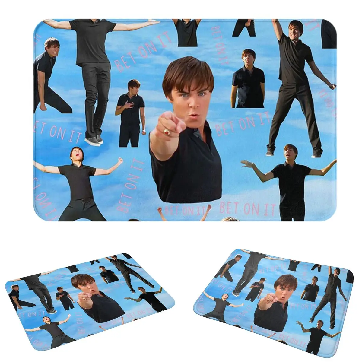 Zac Efron Troy Bolton Bet On It High School Musical Non-slip Doormat Antiwear Carpet Rug for Kitchen Entrance Home Footpad Mats