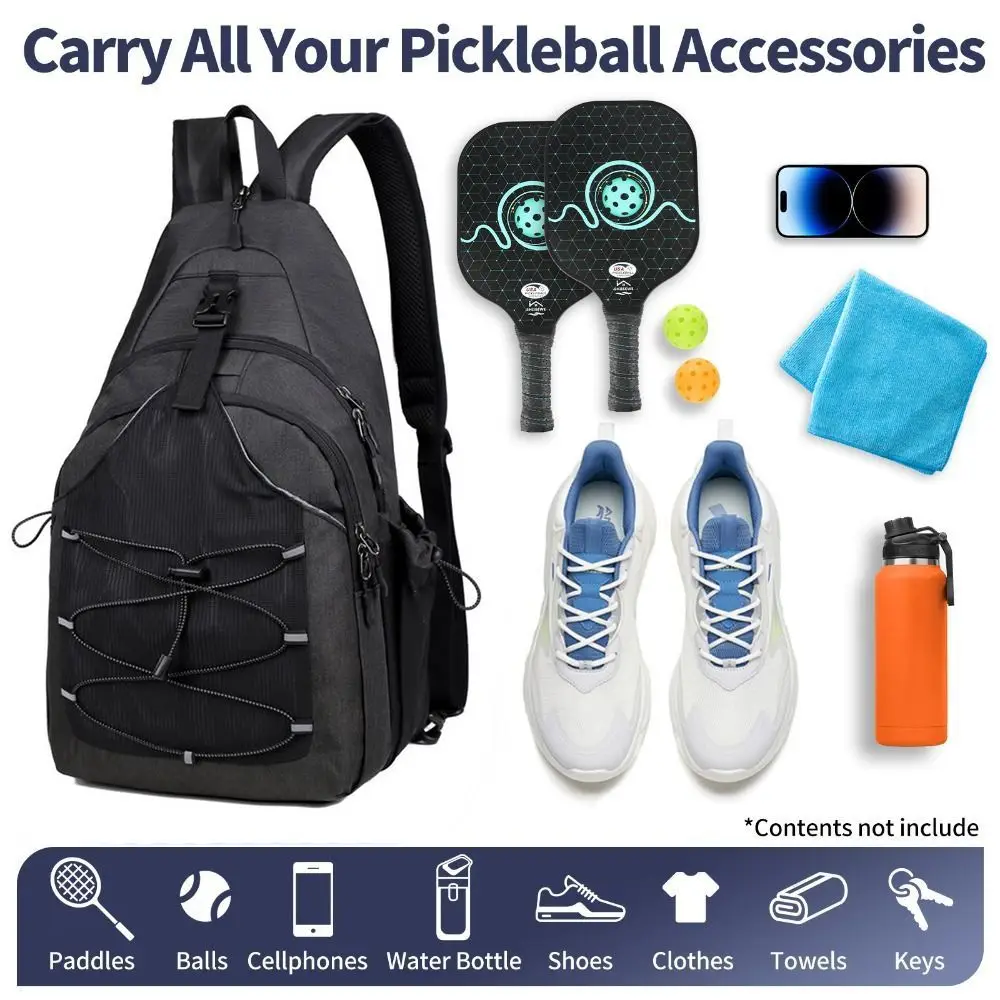 Large Capacity Pickleball Rackets Backpack Adjustable Holds 2 Rackets Pickleball Paddle Bag with Hanging Hook Lightweight