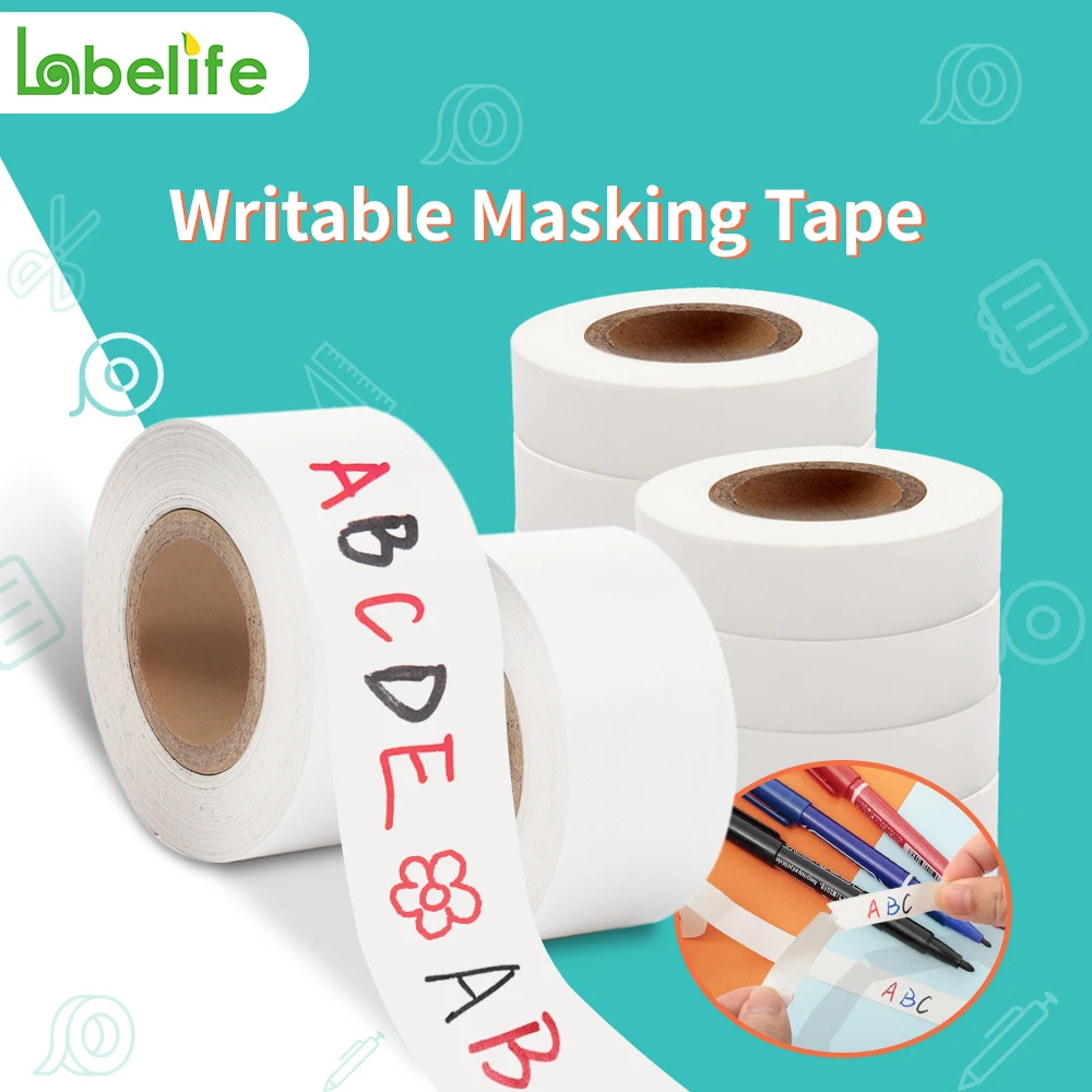 1-20 rolls Handwritten Masking Tape Paper Tape Adhesive Tape Writable Masking Tape Easy to Tear Easy to Make Labels