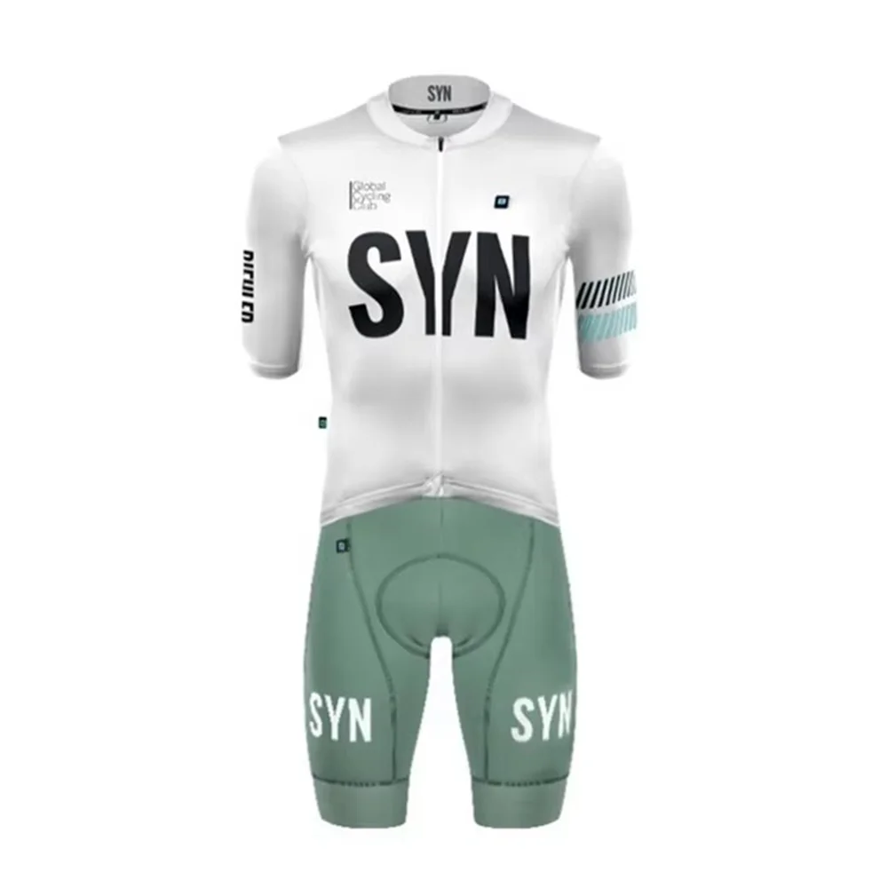 Summer Unisex summer short sleeve suit 2024 SYN short sleeve cycling Jersey and gel shorts Triathlon Suit Mtb