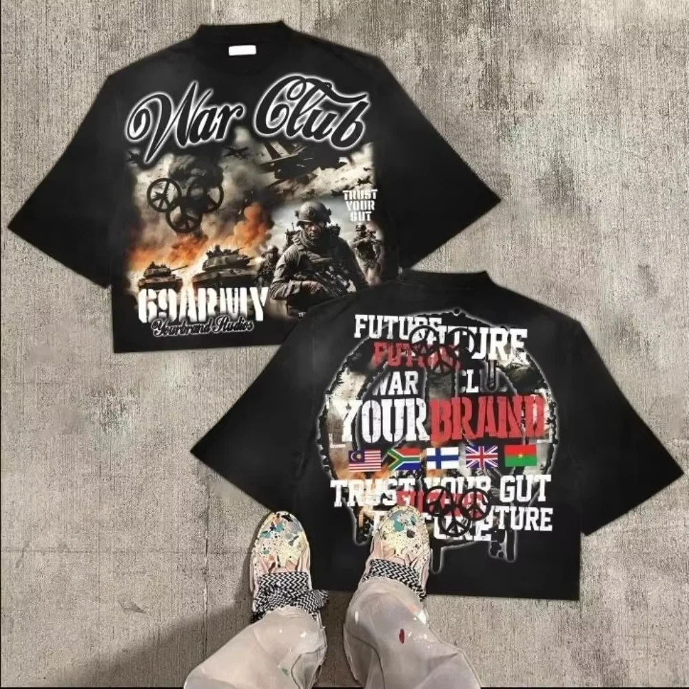 خمر Warzone Valley Division الجرافيك المحملة القطن تي شيرت اقتصاص تيز الرجال والنساء نفس النمط بلايز عادية ومريحة