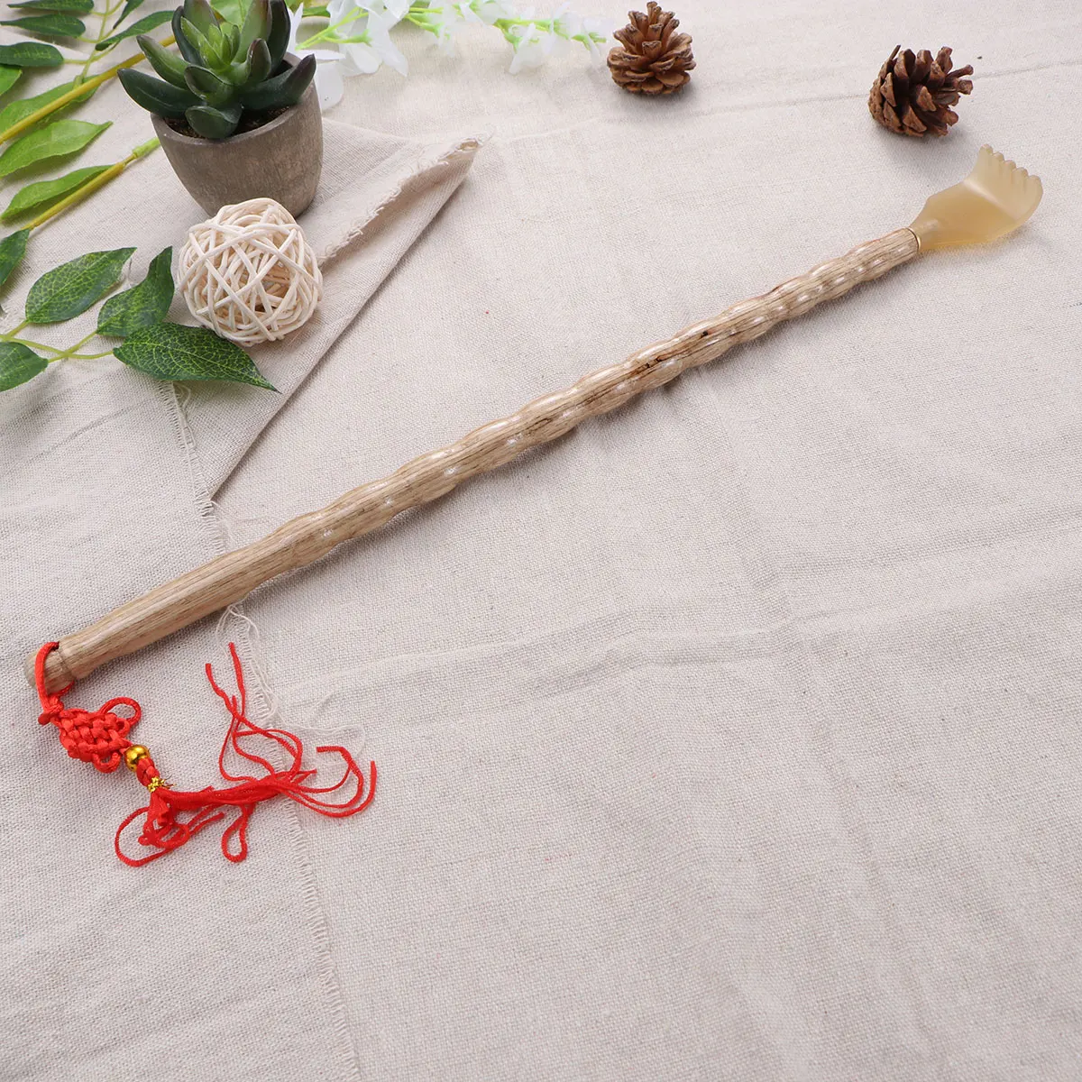 

Back Scratcher Massager Wood Plastic String Durable Lightweight Ergonomic Wave Handle Wall Mountable Practical for Easy