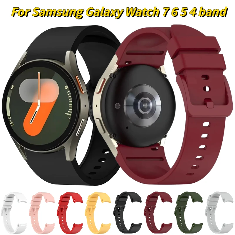 Silicone Strap for Samsung Galaxy Watch 7 6 5 4 40mm 44mm Original No Gap Band Bracelet Watch Classic 47mm 43mm 46mm 42mm Correa