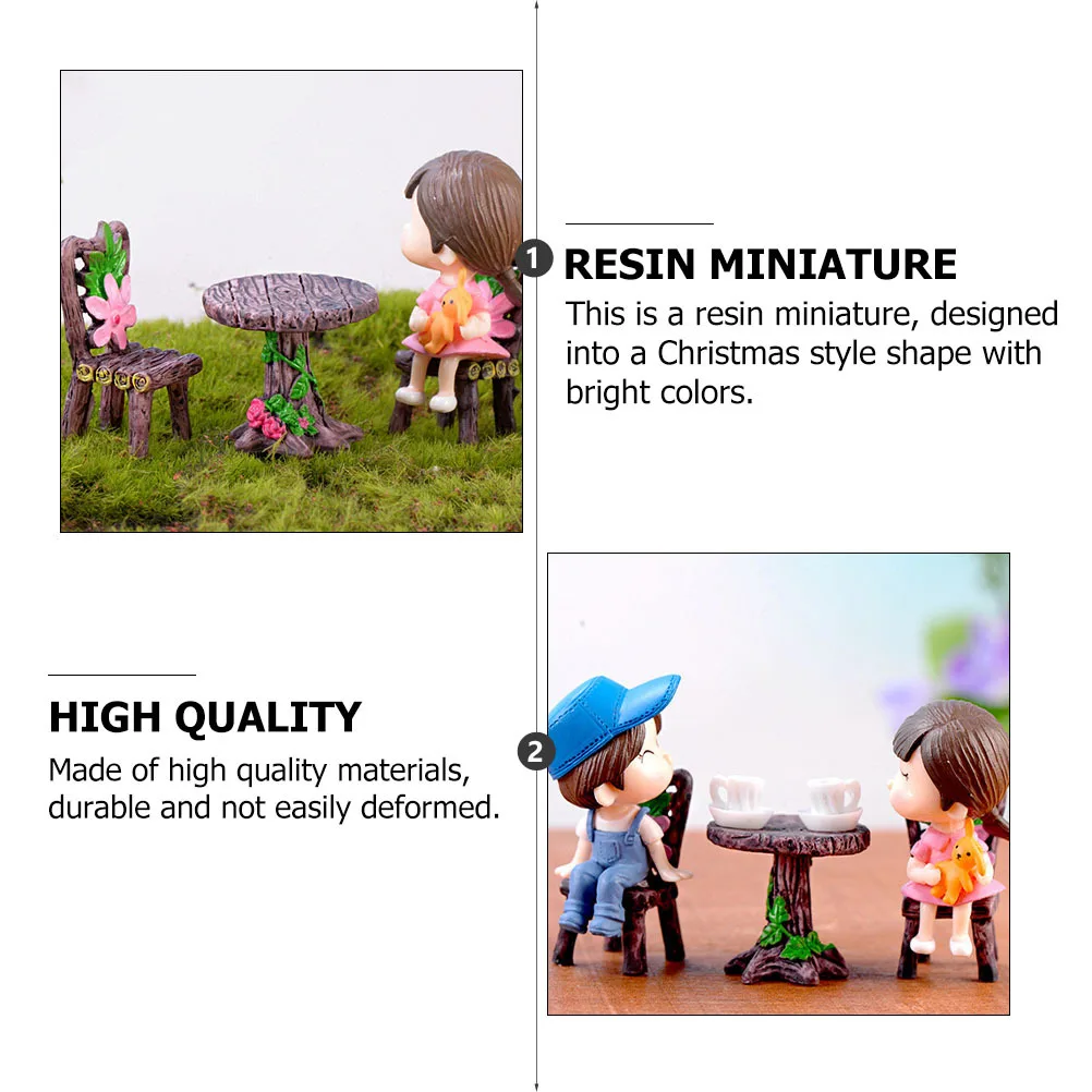 

5 Sets Resin Ornament Creative Table Adornment Home Decor Chairs Christmas Crafts Desktop Decoration Mini for Tables