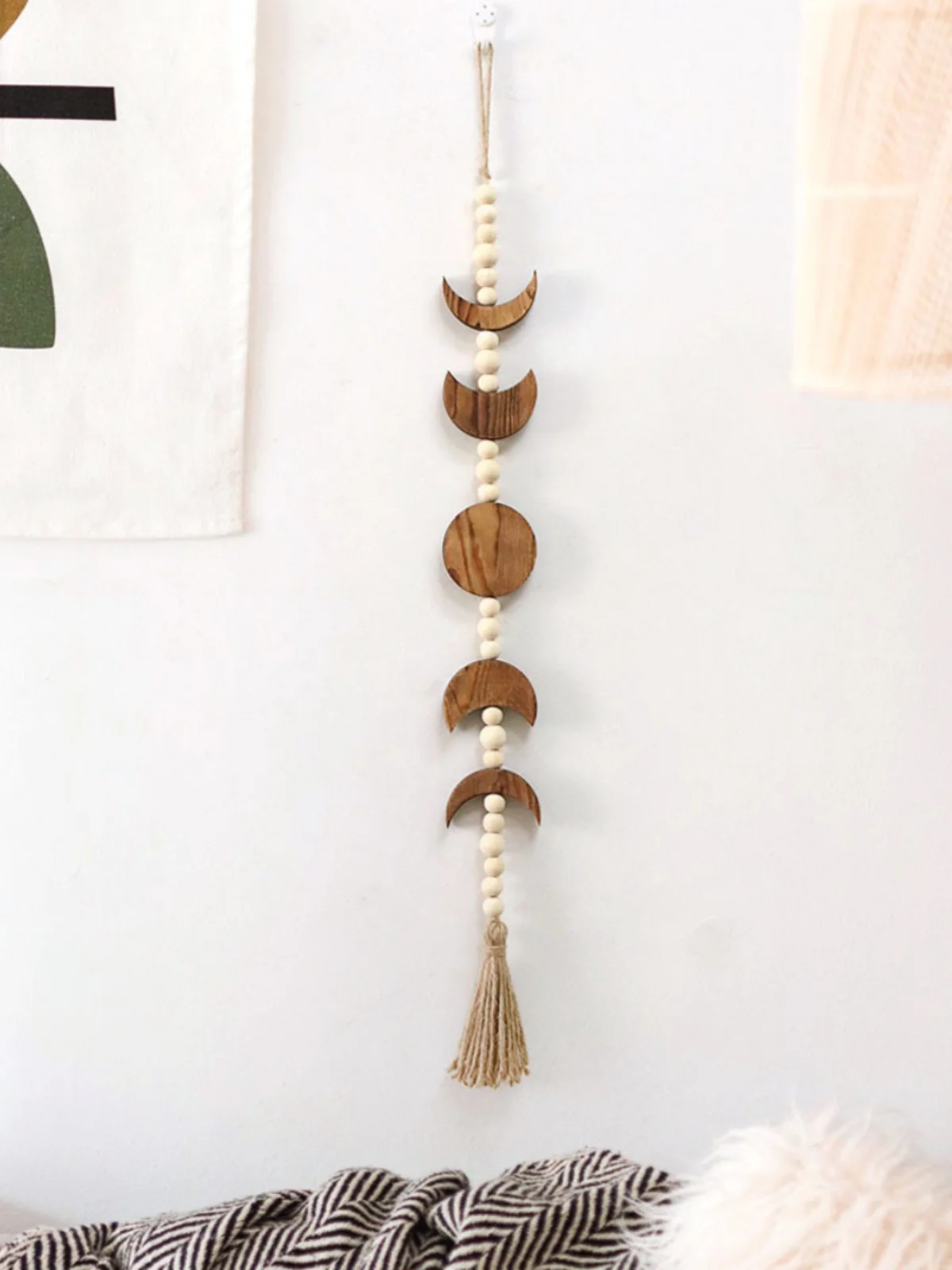 Nordic Style Handmade Fringe Wall Hanging Decorations Small Orbs Solar Eclipse Room Home Decorations Living Room Wall Art