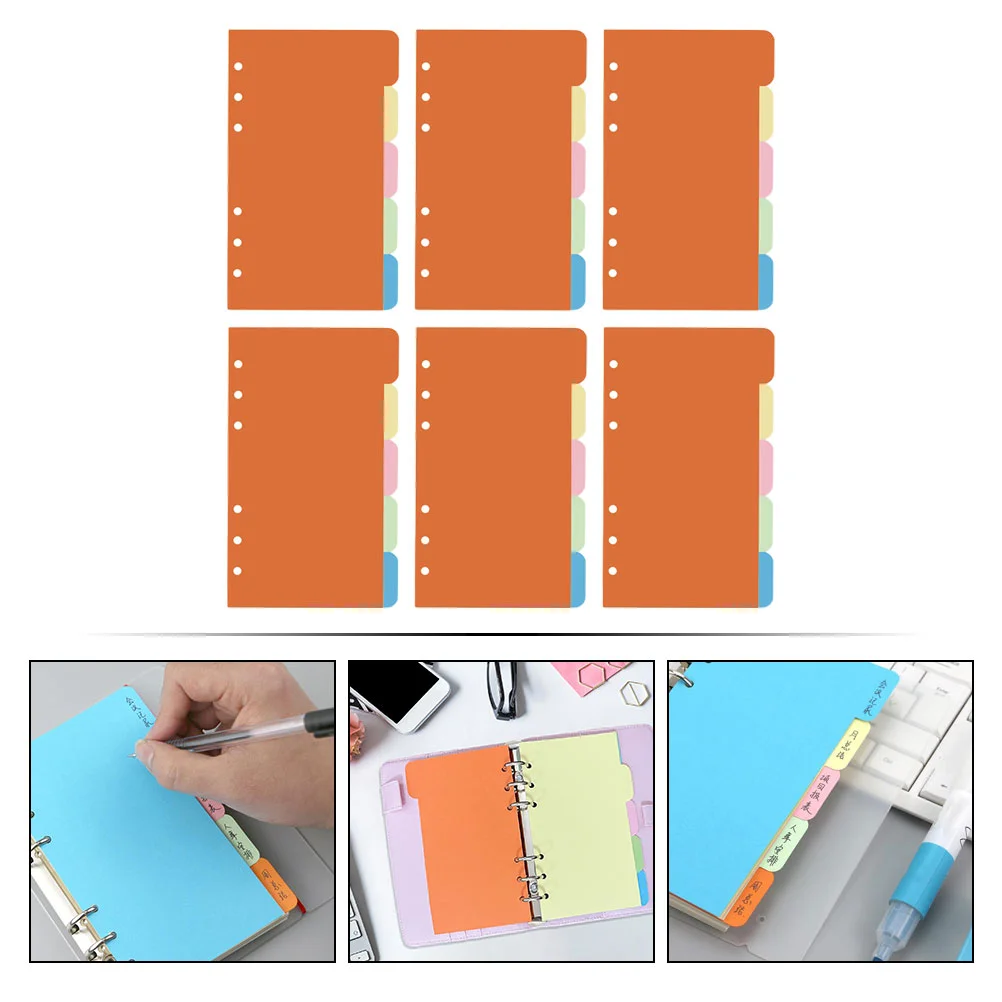 Paper Tabs Dividers for Notebooks Color Index Label Pocketbook Papers with Hole