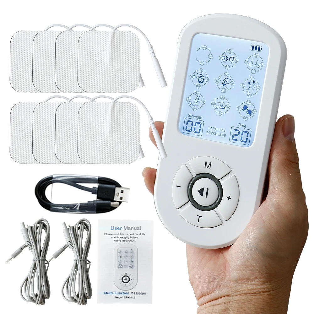 Dual Channel EMS Muscle Stimulator Tens Massage Multifunctional Electrical Pulse Digital Acupuncture Full Body Relax Massager