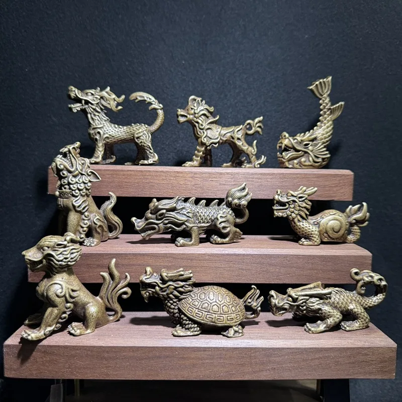 

Brass Dragon Nine Sons Full Set Bixi Chi Kiss Pu Laobie Bian Prison Bull Yazi Suanni Chaofeng Small Ornaments