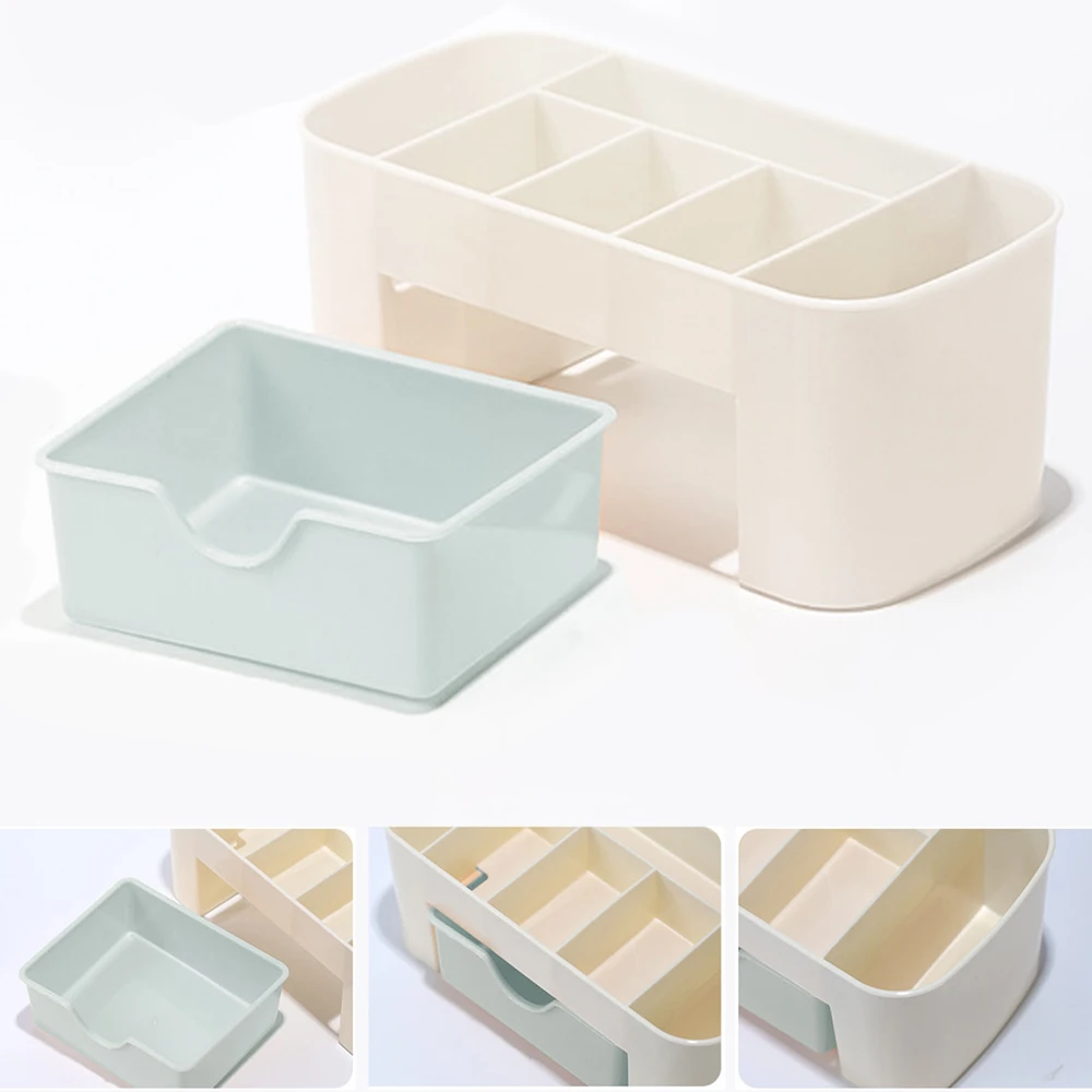 YIKOOLIN  Nail Art Organizer Desktop Drawer Cosmetic Storage Box Makeup Brush Organizer Box Jewelry Lipstick Mask Compartment