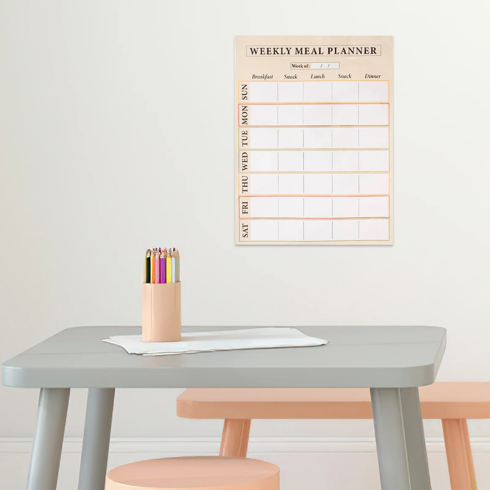 Weekly Plan Whiteboard Stickers Erasable Menu Planner Dry Erase Meal Dinner Kitchen