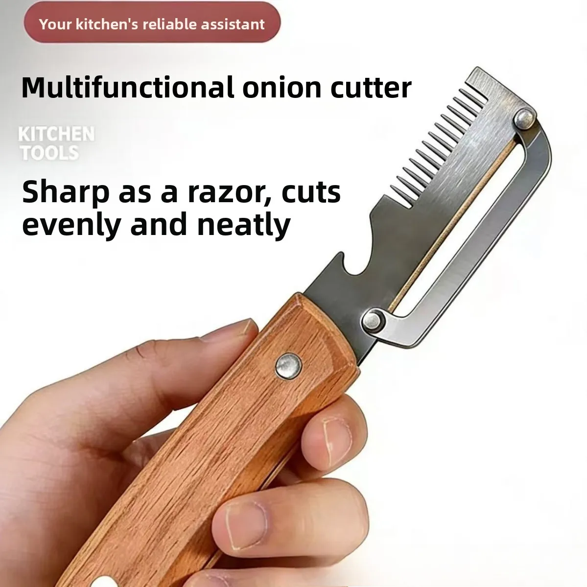 Stainless Steel Multifunctional Vegetable Slicer Onion Shredder Kitchen Peeler Tool