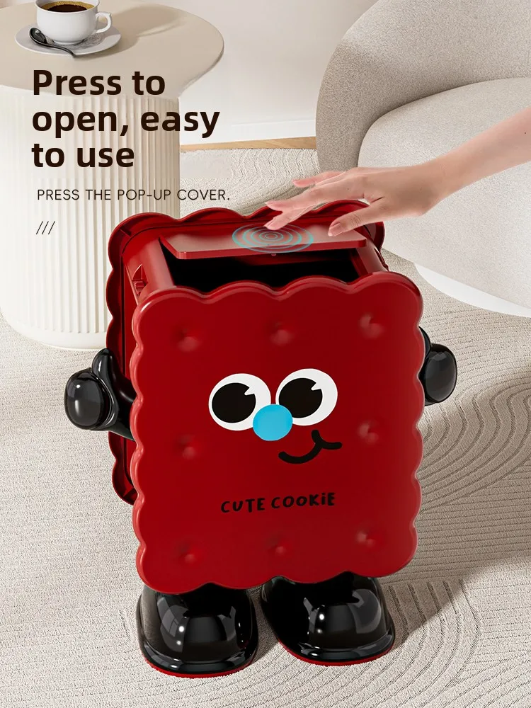 

Креативное мусорное ведро с крышкой в мультяшном стиле, большой емкости, для дома и спальни, с контролем запаха, красивый контейнер для бытовых отходов