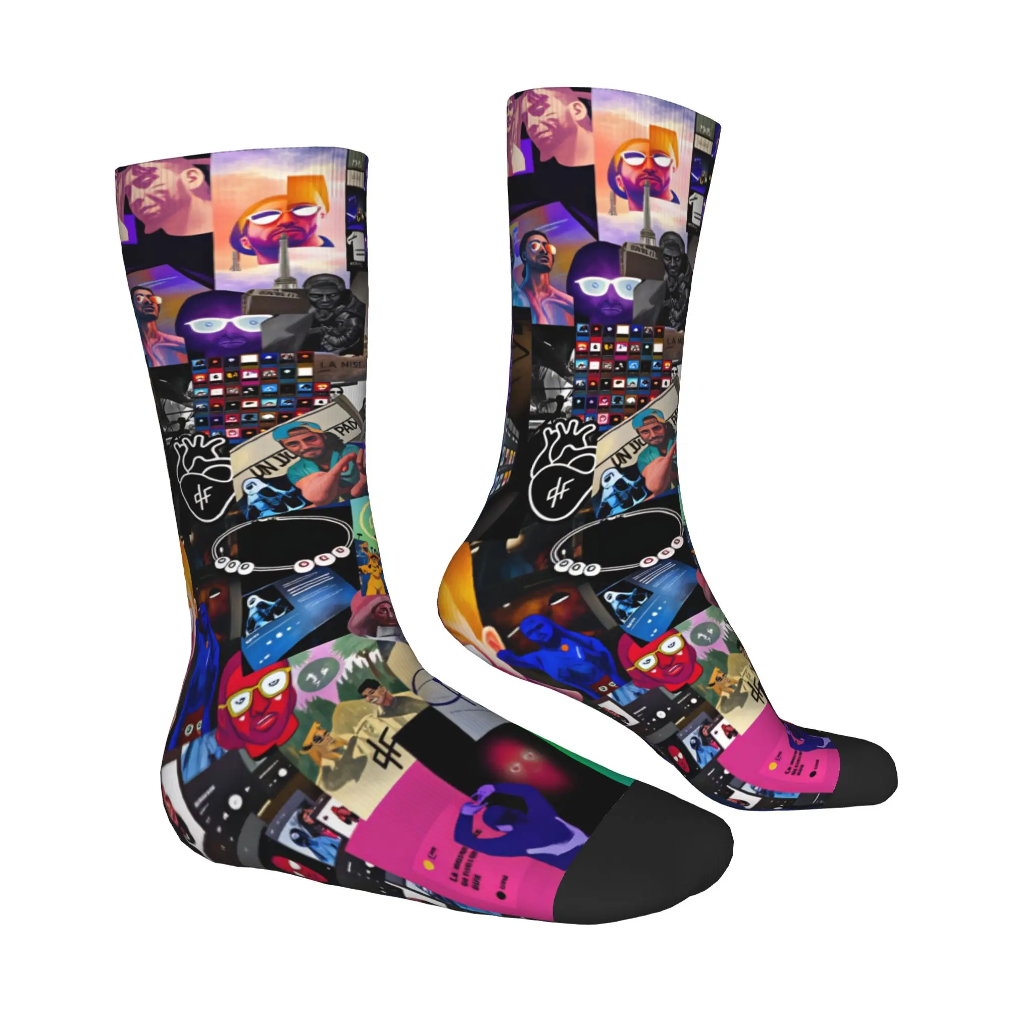 Harajuku P-PNL Collage Le Monde Chico Socks Women Men Warm 3D Printing French Rapper Mushic Sports Football Socks