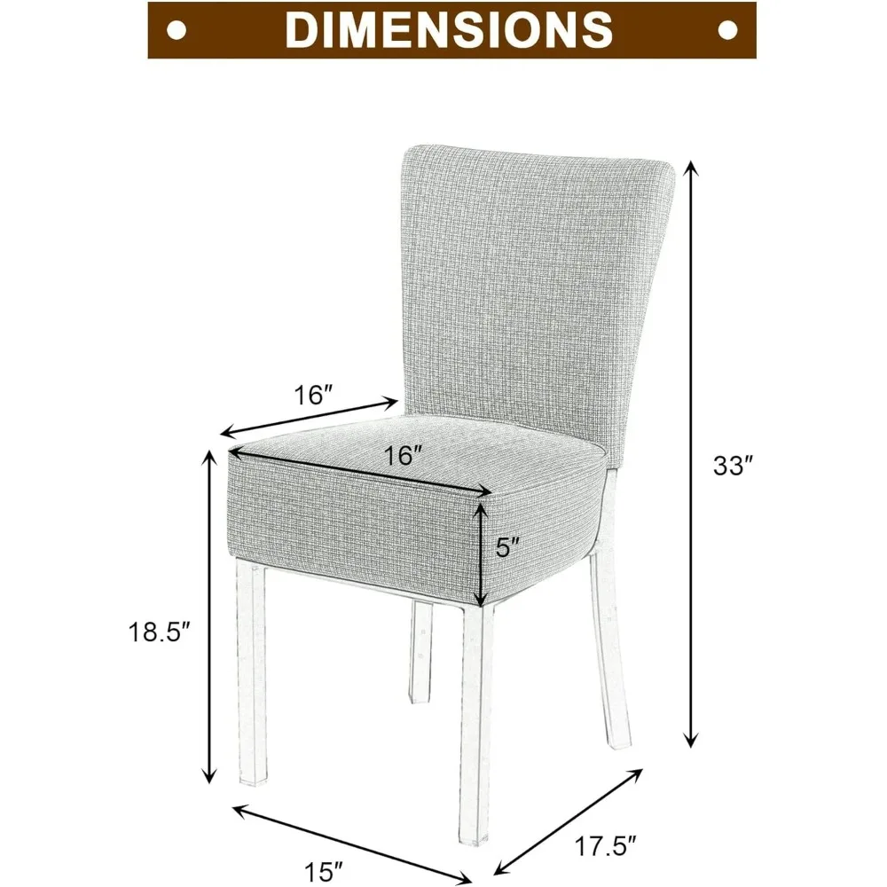 Leather Dining Chairs Set of 2 Modern Kitchen Room Chairs with Upholstered Fully Assembled Heavy Duty Sturdy Mid Century, Vinyl