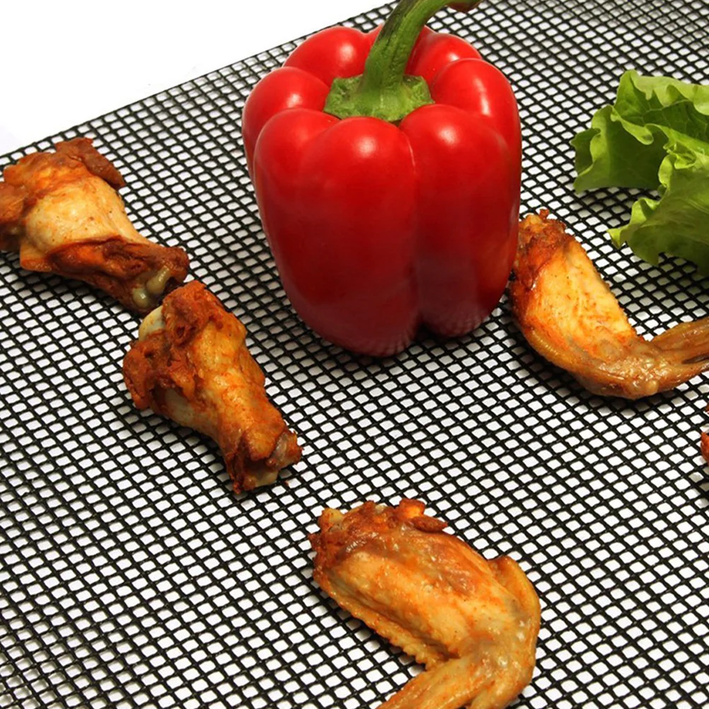 

2 Pieces Pads Glass Fiber Mats for Charcoal Grills Outdoor Mesh Cooking Accessories Reusable barbecue net