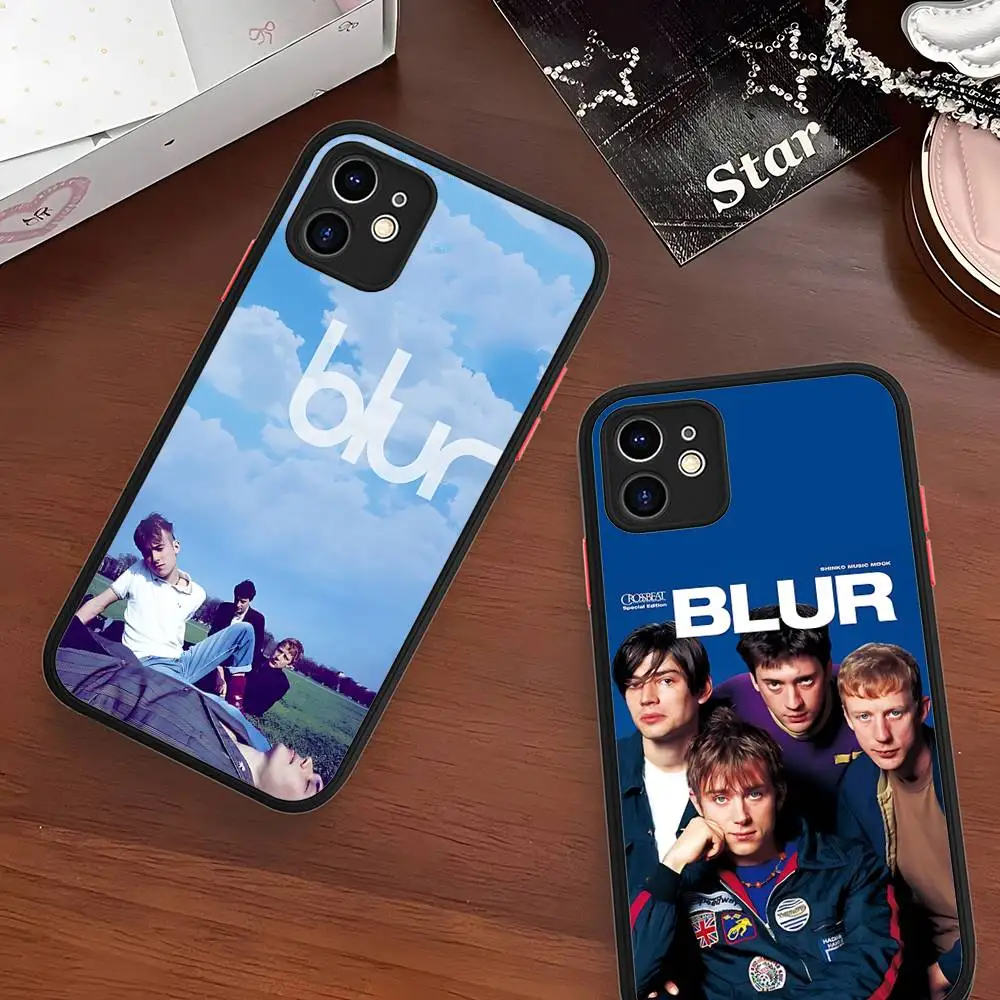 เคสโทรศัพท์ Band B-Blur สำหรับ iPhone 14 11 12 13 Mini Pro Max 8 7 Plus X XR XS MAX แบบด้านโปร่งแสง