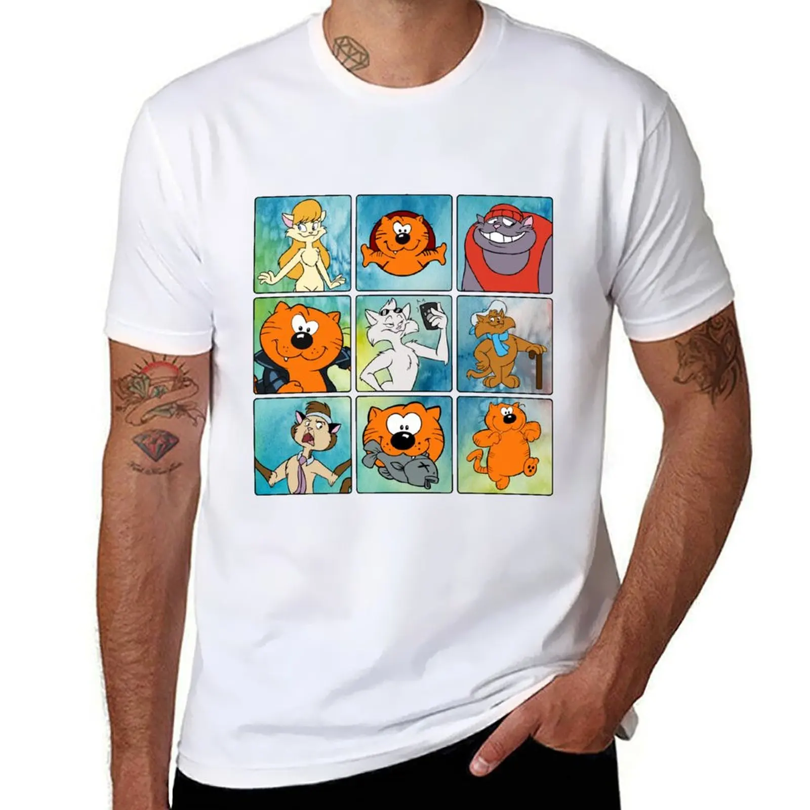 T-Shirt package men Heathcliff shirts black t-shirt t cotton man multiple plain man squares for for