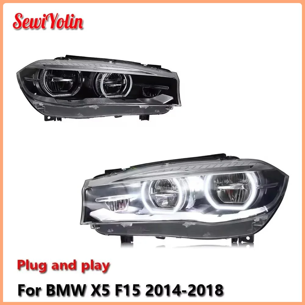 Car LED Headlight Light Assemblies For BMW X5 F15 2014-2018 Auto Fog DRL Brake Turn Signal Lamp Plug and Play