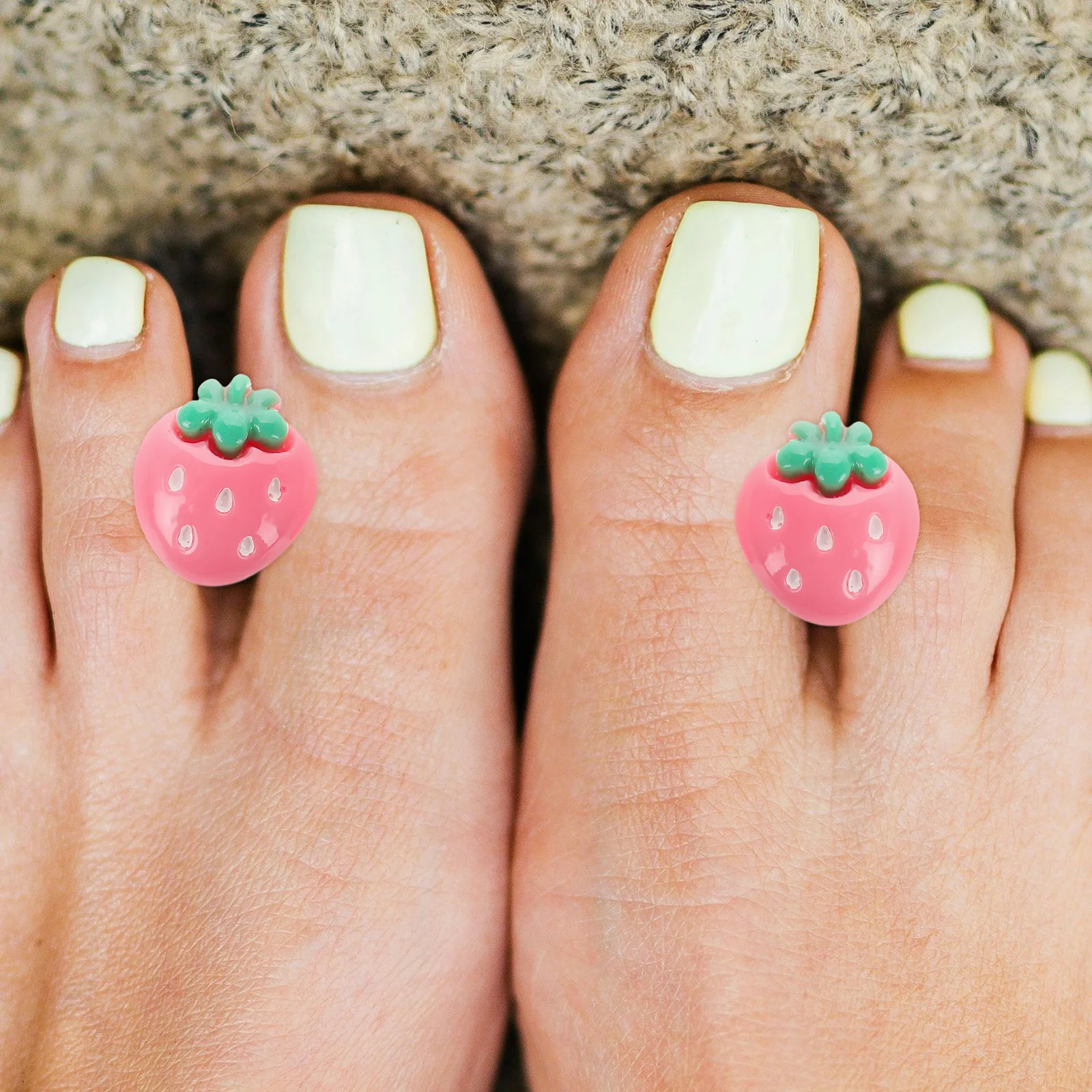 1 صندوق الفراولة على شكل سيليكون تو فواصل لينة مرنة الفواصل ل باديكير مسمار الفن البولندية الدقة باديكير #1