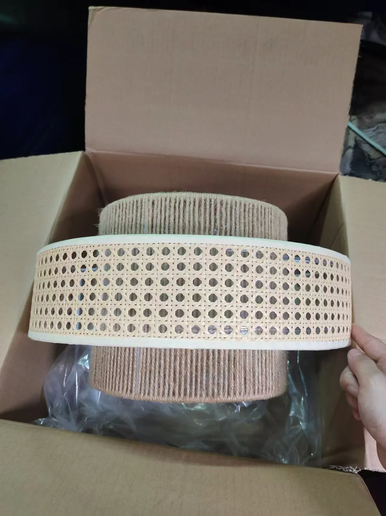 

Japanese Rattan Pendant Lights Handwoven Boho Ceiling Lamp For Dining Room, Cafe & Bedroom, Adjustable Zen Design