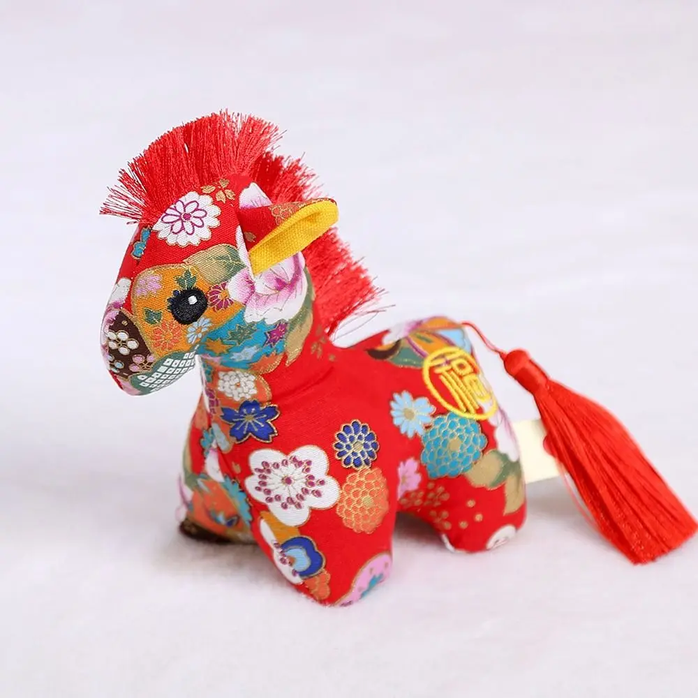 Kulturelles und kreatives Jahr des Pferdes, Beutel-Stickdesign, Glückssymbol, chinesisches Sternzeichen-Pferd, niedlicher Glückspferd-Anhänger
