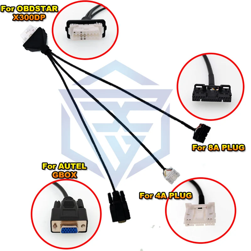 For Toyota 2in1 4A And 8A 4A+8A Auto Smart Card Without Pass Word Wire Harness OBD Cable For OBDSTAR X300 Autel 808 GBOX DP PAD2