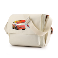 Pixar Cars Lightning McQueen Casual Messenger Bag School Shoulder Bag For Student Children Teenager Vintage Canvas Crossbody Bag