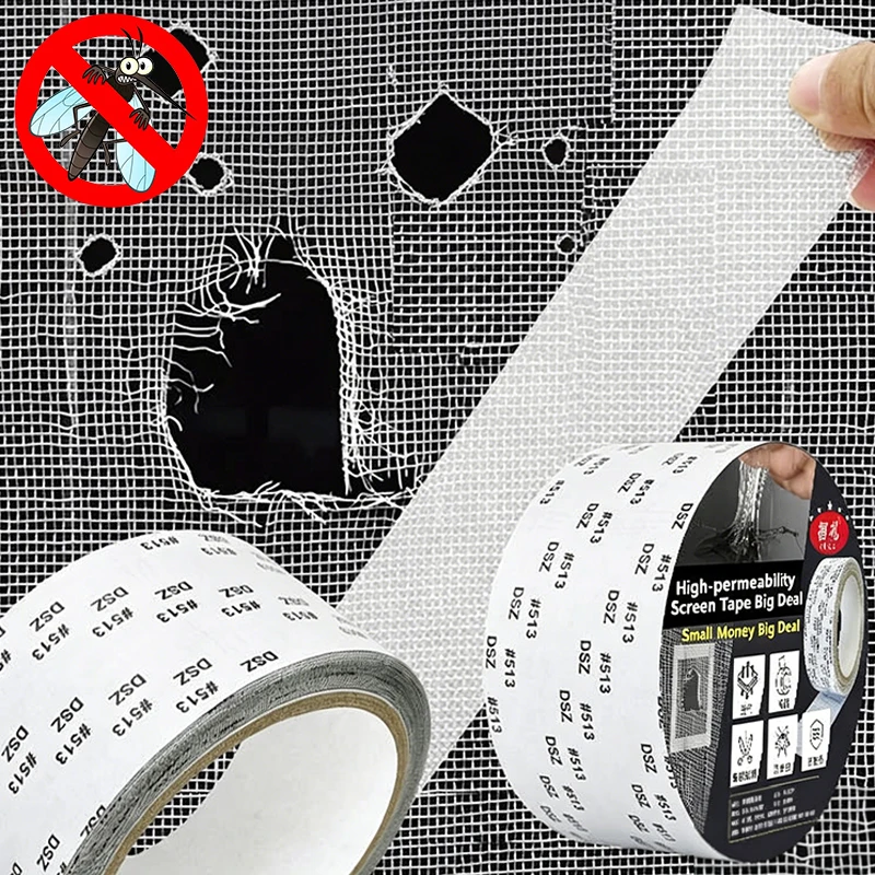 Window Screen Repair Tape Self-Adhesive Waterproof Screen Broken Holes Repair Patch Stickers Screen Door Anti-mosquito Mesh Tape